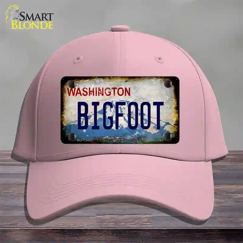 Bigfoot Washington Rusty Novelty License Plate Hat Cotton / Pink