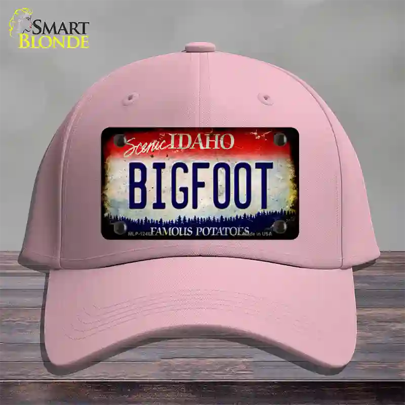 Bigfoot Idaho Novelty License Plate Hat Cotton / Pink