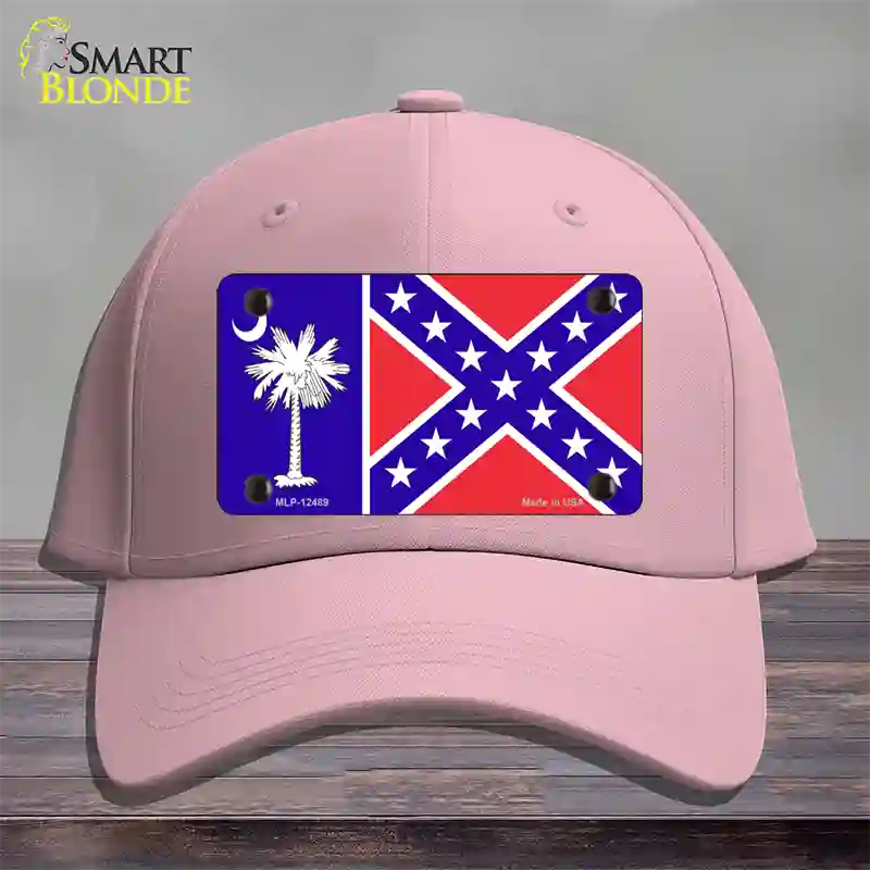 South Carolina Confederate Flag Novelty License Plate Hat Cotton / Pink