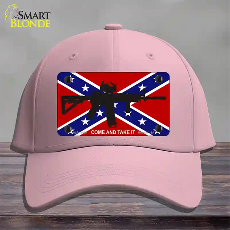 Come and Take It Confederate Flag Novelty License Plate Hat Cotton / Pink