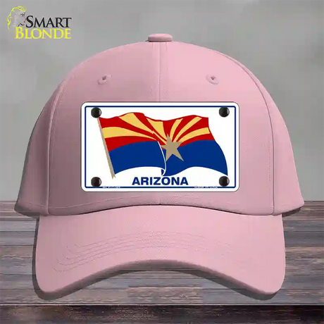 Arizona Waving Flag Novelty License Plate Hat Cotton / Pink