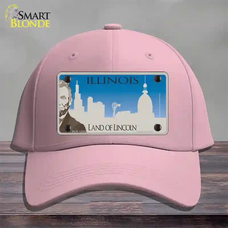 Illinois Blank Novelty License Plate Hat Cotton / Pink