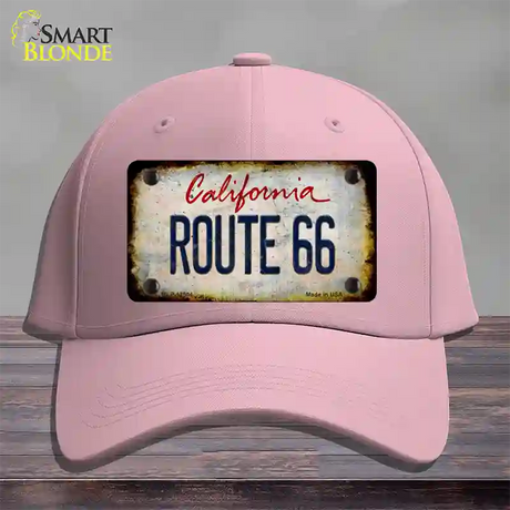 Route 66 California Rusty Novelty License Plate Hat Cotton / Pink