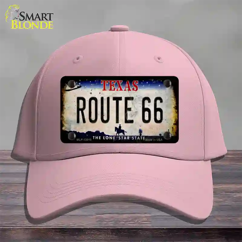 Route 66 Texas Rusty Novelty License Plate Hat Cotton / Pink