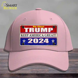 Re-Elect Trump 2024 Novelty License Plate Hat Cotton / Pink