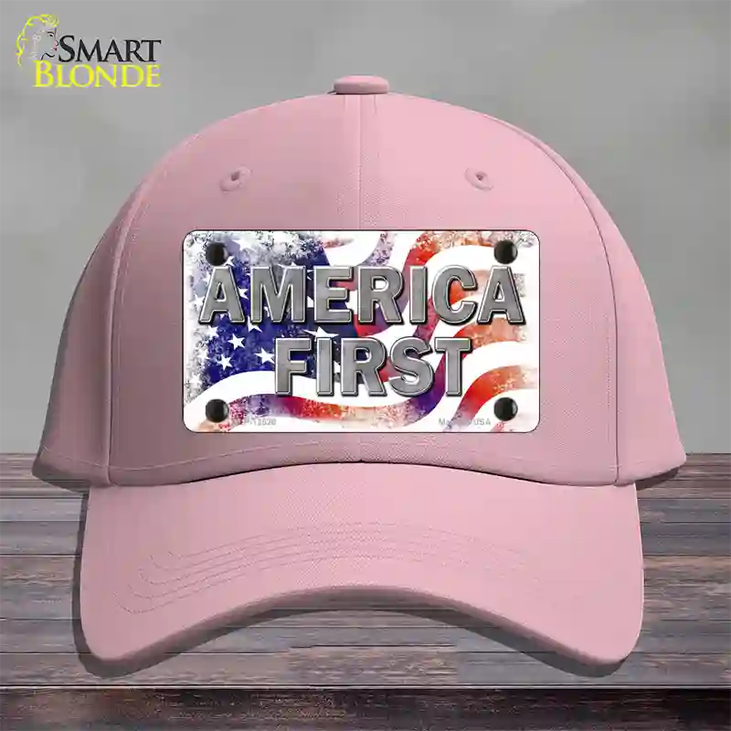 America First Novelty License Plate Hat Cotton / Pink