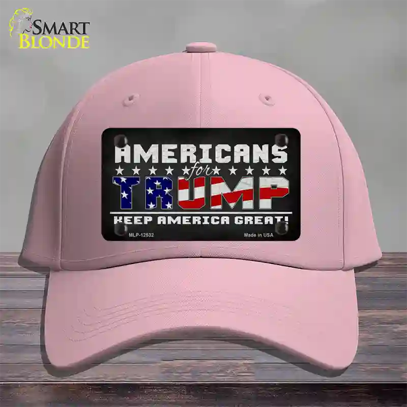 Americans For Trump Novelty License Plate Hat Cotton / Pink