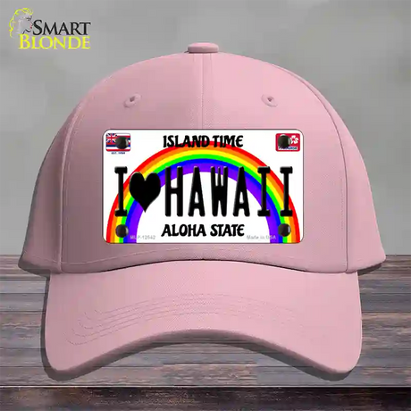 I Love Hawaii Novelty License Plate Hat Cotton / Pink