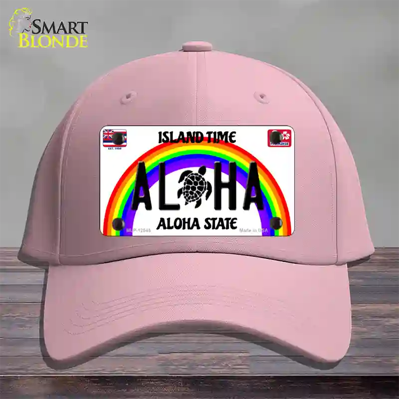 Aloha Turtle Hawaii Novelty License Plate Hat Cotton / Pink