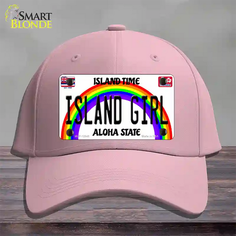 Island Girl Hawaii Novelty License Plate Hat Cotton / Pink