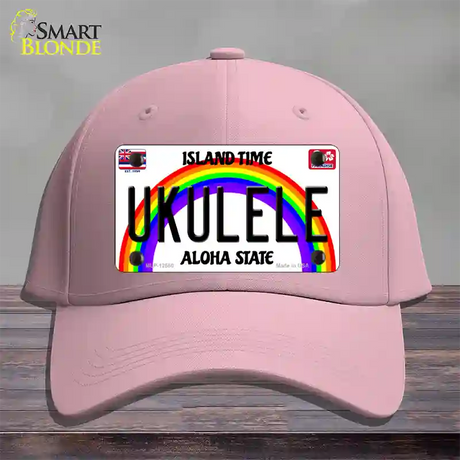 Ukulele Hawaii Novelty License Plate Hat Cotton / Pink