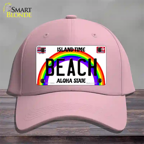 Beach Hawaii Novelty License Plate Hat Cotton / Pink