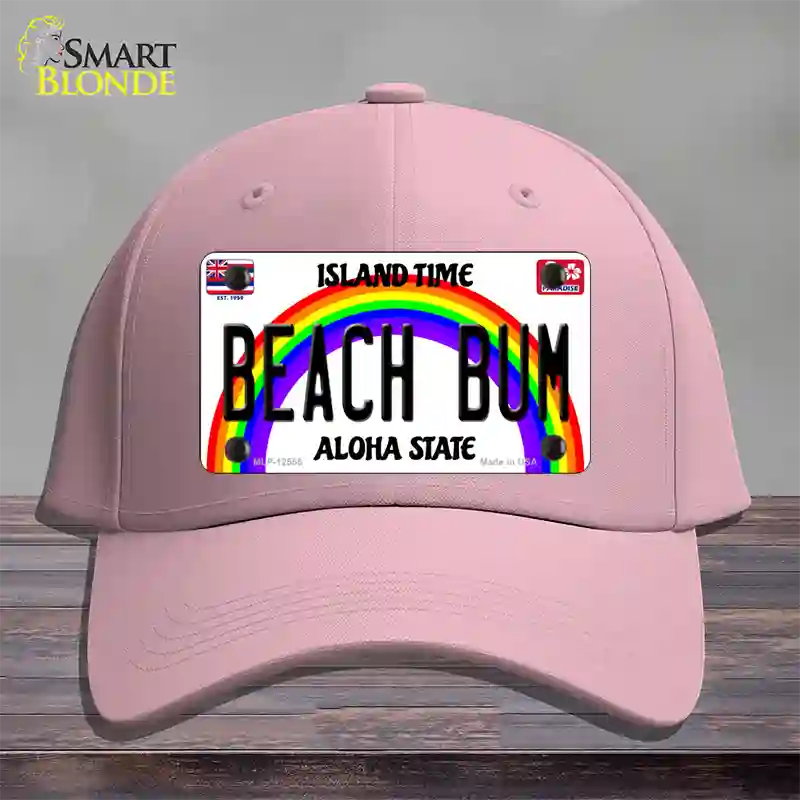 Beach Bum Hawaii Novelty License Plate Hat Cotton / Pink