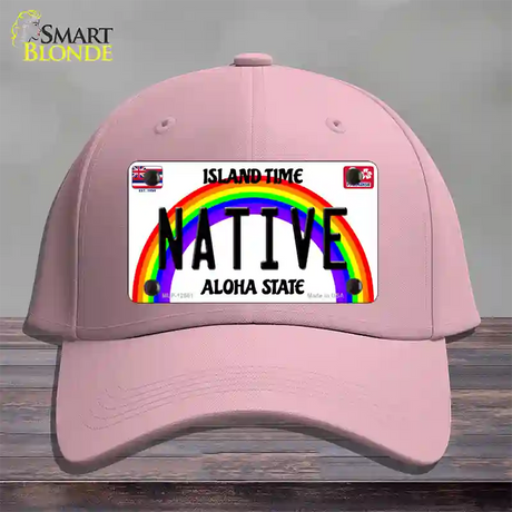 Native Hawaii Novelty License Plate Hat Cotton / Pink