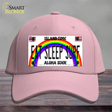 Eat Sleep Surf Hawaii Novelty License Plate Hat Cotton / Pink