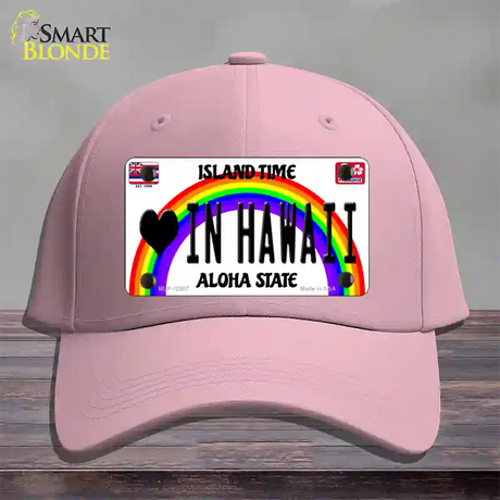 Love In Hawaii Novelty License Plate Hat Cotton / Pink