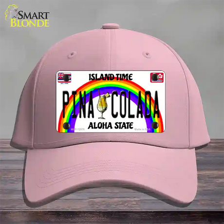 Pina Colada Hawaii Novelty License Plate Hat Cotton / Pink