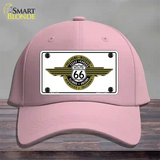 Route 66 Shield Emblem Novelty License Plate Hat Cotton / Pink