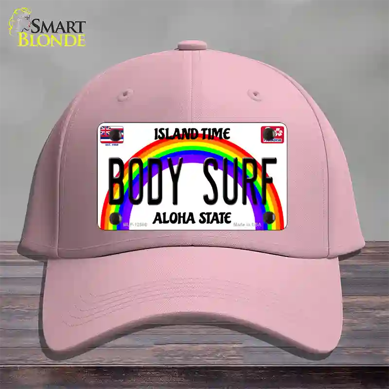 Body Surf Hawaii Novelty License Plate Hat Cotton / Pink