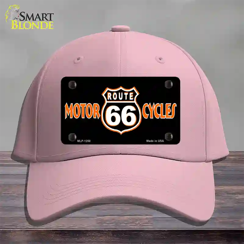 Route 66 Motorcycles Novelty License Plate Hat Cotton / Pink