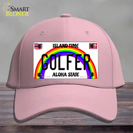 Golfer Hawaii Novelty License Plate Hat Cotton / Pink