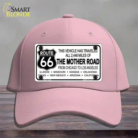 Route 66 The Mother Road Novelty License Plate Hat Cotton / Pink