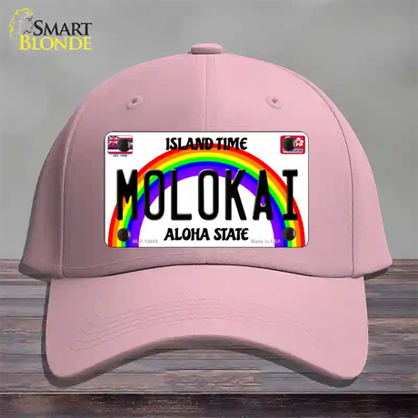 Molokai Hawaii Novelty License Plate Hat Cotton / Pink