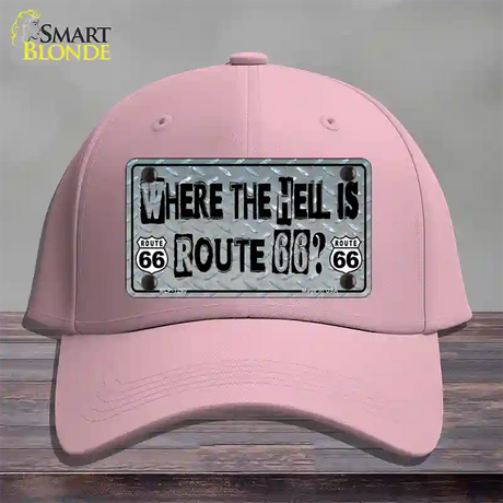 Where The Hell Is Route 66 Novelty License Plate Hat Cotton / Pink