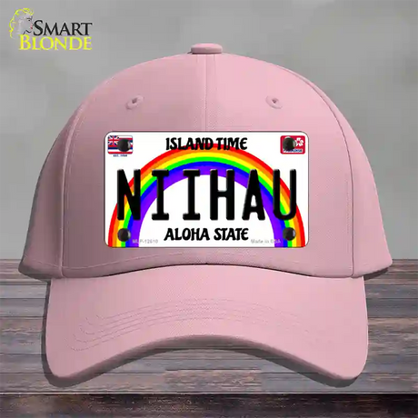 Niihau Hawaii Novelty License Plate Hat Cotton / Pink