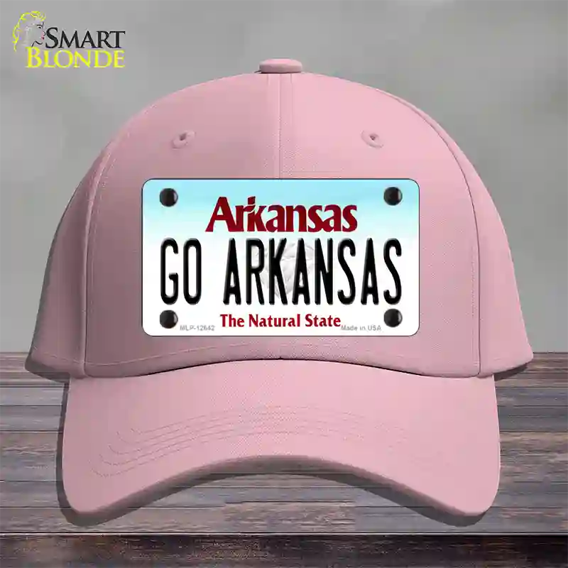 Go Arkansas Novelty License Plate Hat Cotton / Pink