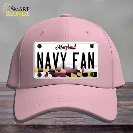 Navy Fan Novelty License Plate Hat Tag Cotton / Pink