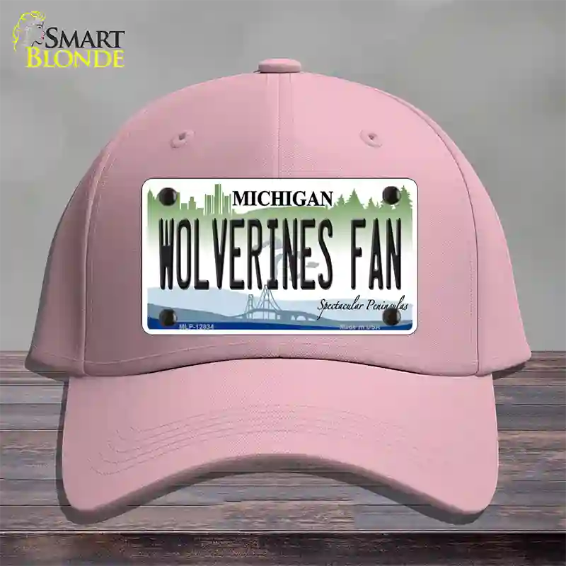 Wolverines Fan Novelty License Plate Hat Cotton / Pink