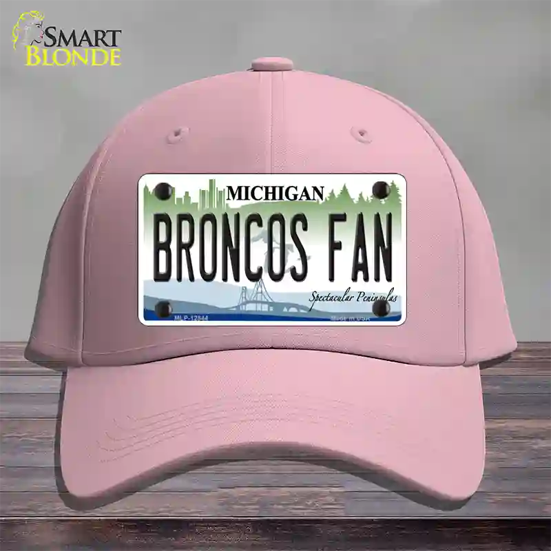 Broncos Fan Michigan Novelty License Plate Hat Cotton / Pink