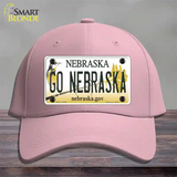 Go Nebraska Novelty License Plate Hat Cotton / Pink