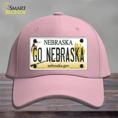 Go Nebraska Novelty License Plate Hat Cotton / Pink