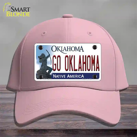 Go Oklahoma Novelty License Plate Hat Cotton / Pink