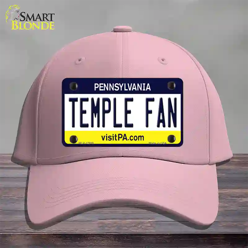 Temple Fan Novelty License Plate Hat Cotton / Pink