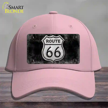 Route 66 Black & White Novelty License Plate Hat Cotton / Pink