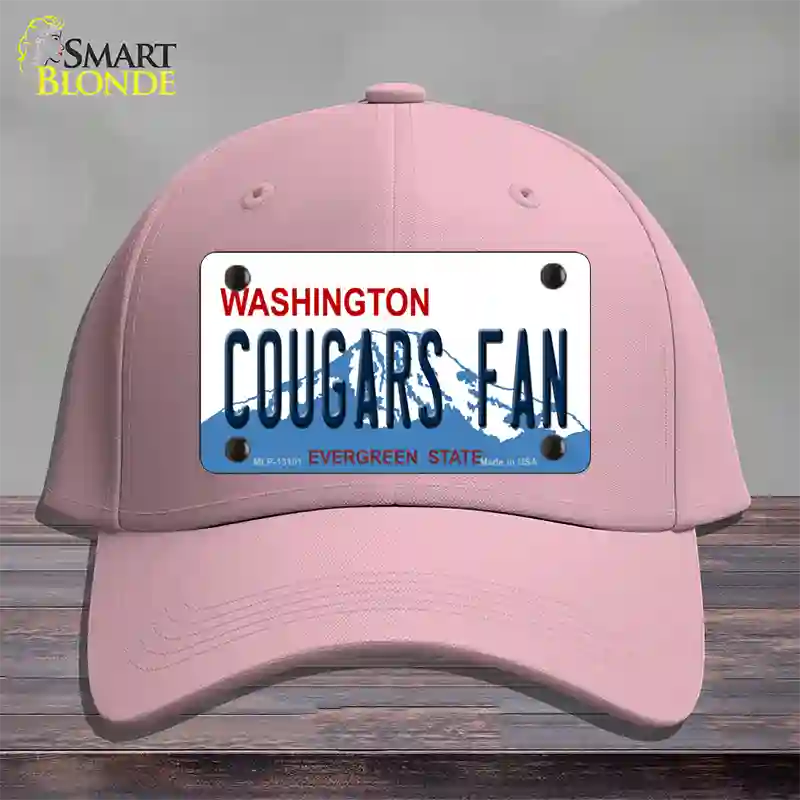 Washington Plate Cougars Fan Novelty License Plate Hat Cotton / Pink