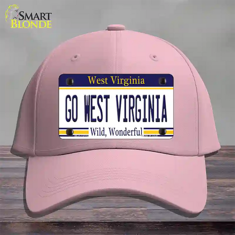 Go West Virginia Novelty License Plate Hat Cotton / Pink