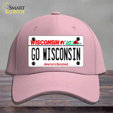 Go Wisconsin Novelty License Plate Hat Cotton / Pink