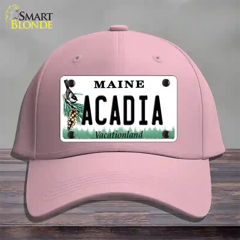 Acadia Maine Novelty License Plate Hat Cotton / Pink