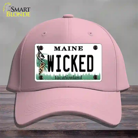 Wicked Maine Novelty License Plate Hat Cotton / Pink