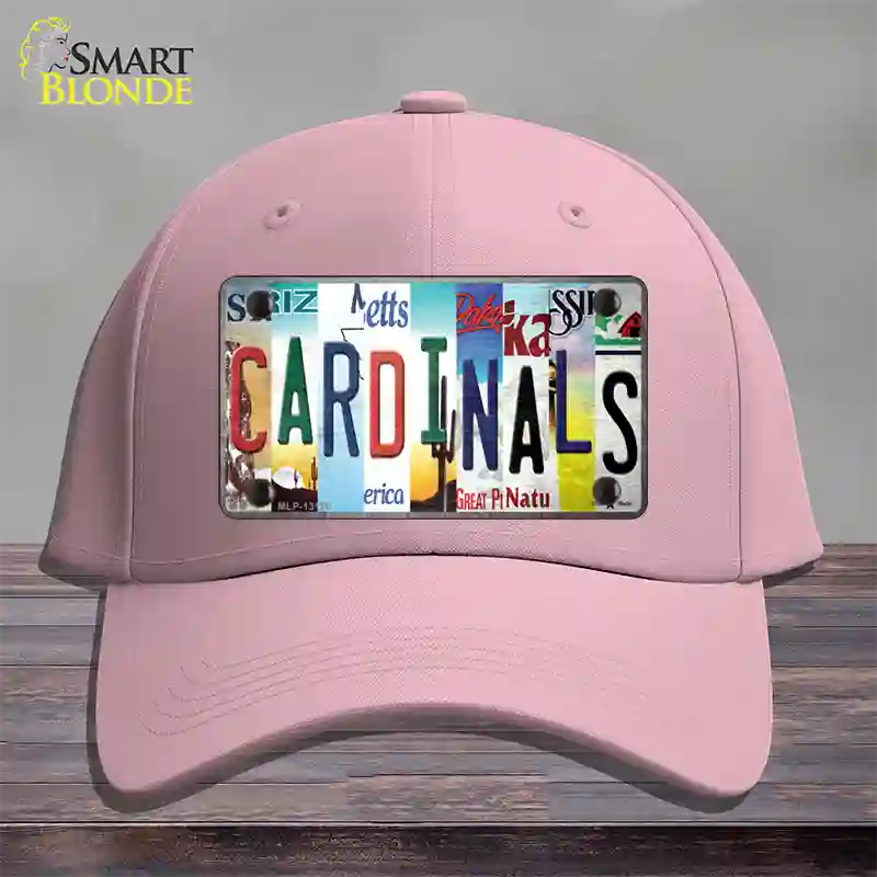 Cardinals Strip Art Novelty License Plate Hat Tag Cotton / Pink