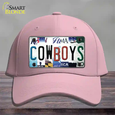 Cowboys Strip Art Novelty License Plate Hat Tag Cotton / Pink