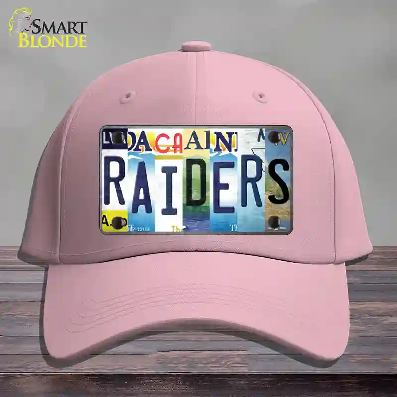 Raiders Strip Art Novelty License Plate Hat Tag Cotton / Pink