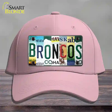 Broncos Strip Art Novelty License Plate Hat Tag Cotton / Pink