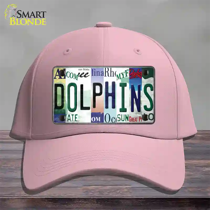 Dolphins Strip Art Novelty License Plate Hat Tag Cotton / Pink