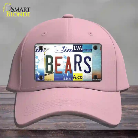 Bears Strip Art Novelty License Plate Hat Tag Cotton / Pink