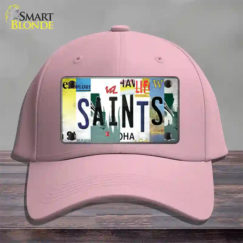 Saints Strip Art Novelty License Plate Hat Tag Cotton / Pink